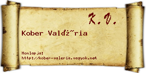 Kober Valéria névjegykártya